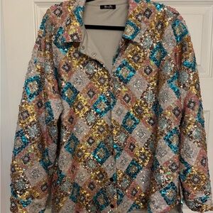 Miss Me Sequin Multicolor Jacket size M